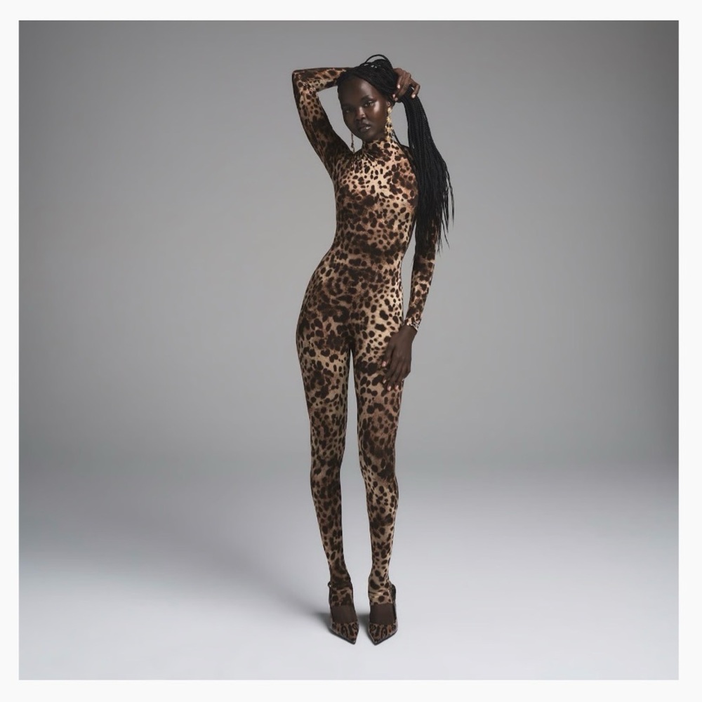 Dolce & Gabbana SKIMS Milky Sheer Mock Neck Catsuit